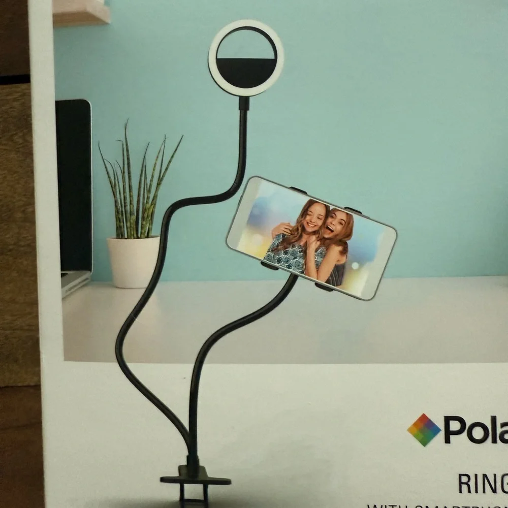 Polaroid Ring Light with Smartphone Holder - White